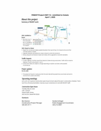 MNDOT HWY 12 Project 